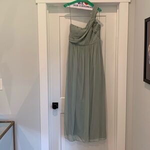 J Crew prom/bridesmaid dress. Size 8. Light sage green. Lined. pockets.